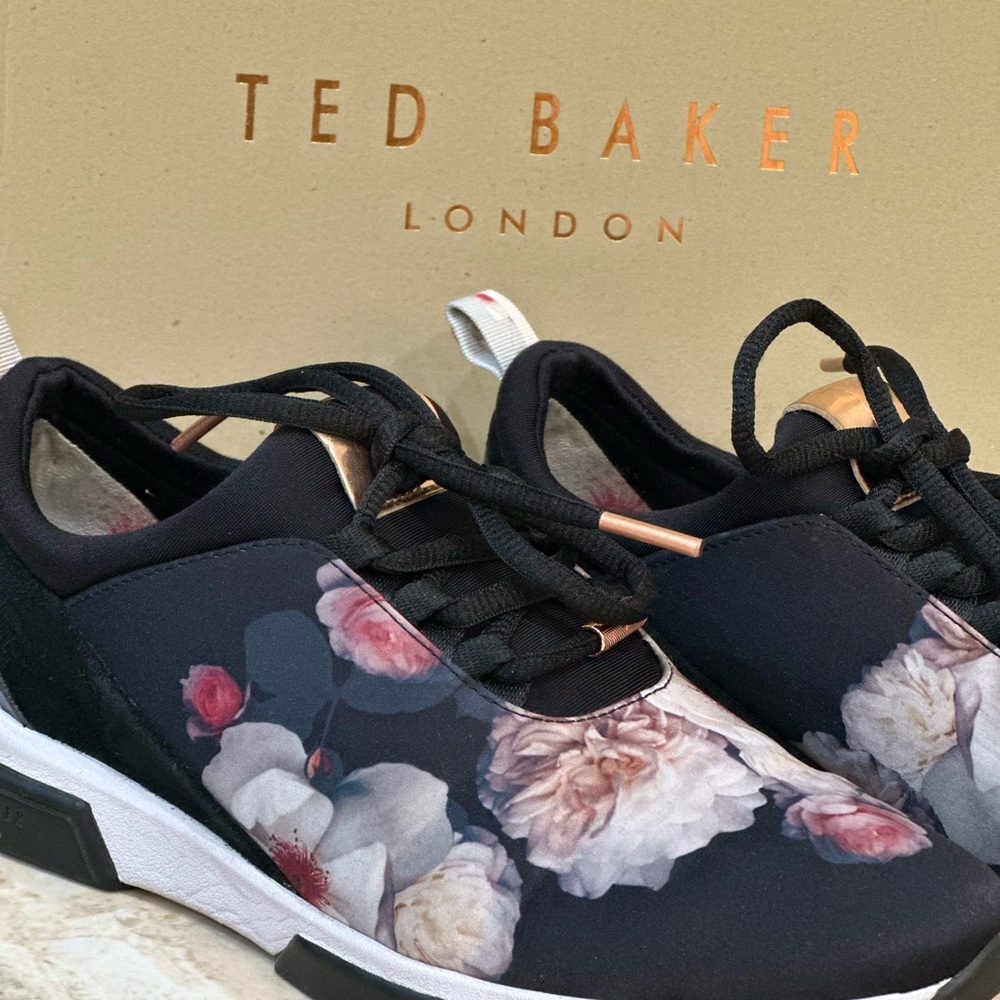 Ted Baker Black Floral Sneakers